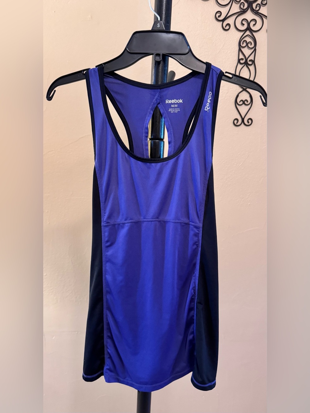 Reebok Women's Purple and Black Racerback Swim Tank sz medium